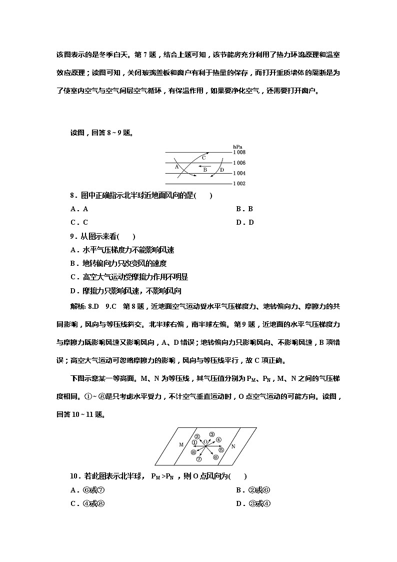 （新教材）2019-2020学年中图版高中地理必修第一册课时跟踪检测（九）热力环流与大气运动03