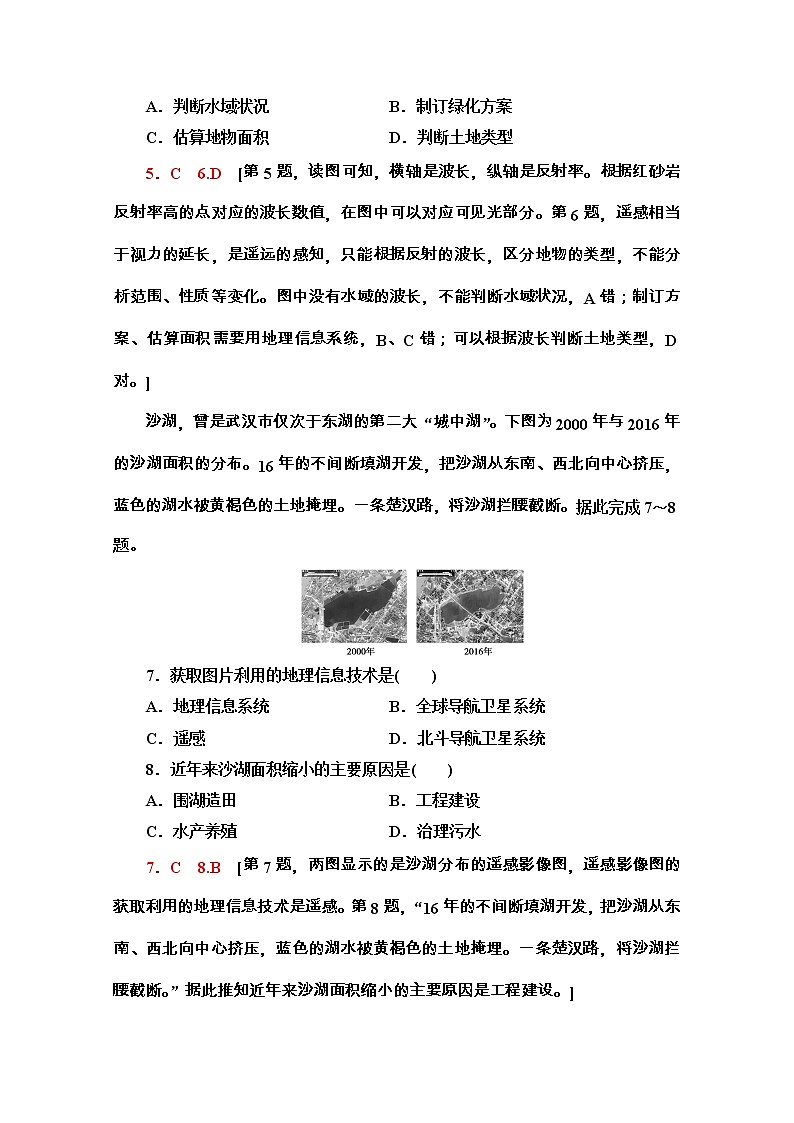 2020-2021学年地理新教材中图版必修第一册课时分层作业：4.2　地理信息技术的应用 练习03