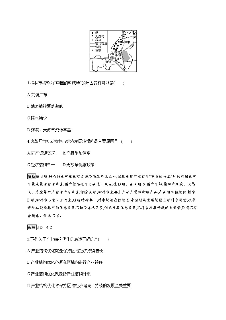 2020-2021学年高中新教材湘教版地理选修二同步练习：第二章　第二节　产业转型地区的结构优化——以美国休斯敦为例02