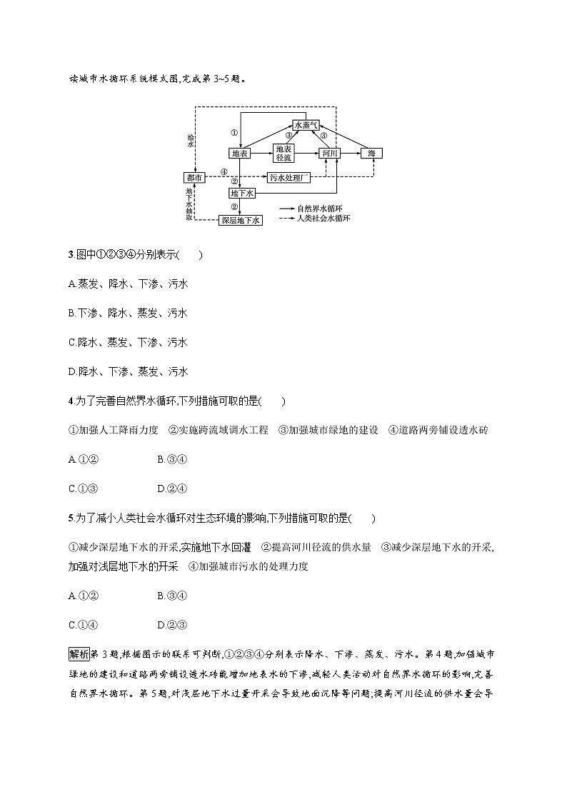 2020-2021学年高中地理新教材湘教版必修第一册课后习题：第四章测评02