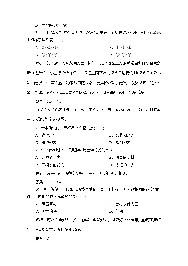 2019-2020学年新教材突破同步湘教版地理必修第一册练习：章末综合检测（四）03