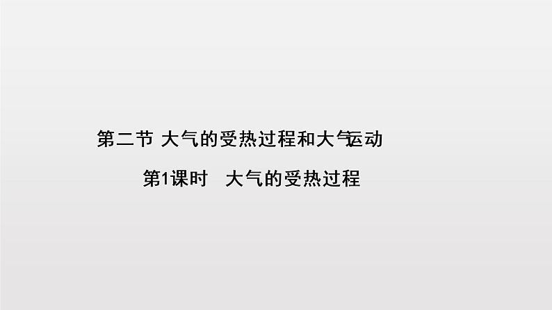 2.2大气的受热过程和大气运动（第1课时） 基础课件-人教版（2019）必修一高中地理01