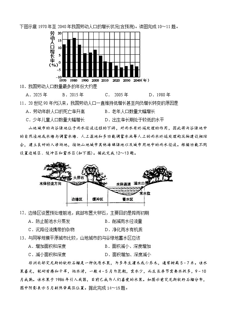 山东省邹城市2021届高三上学期期中质量检测 地理(含答案)03