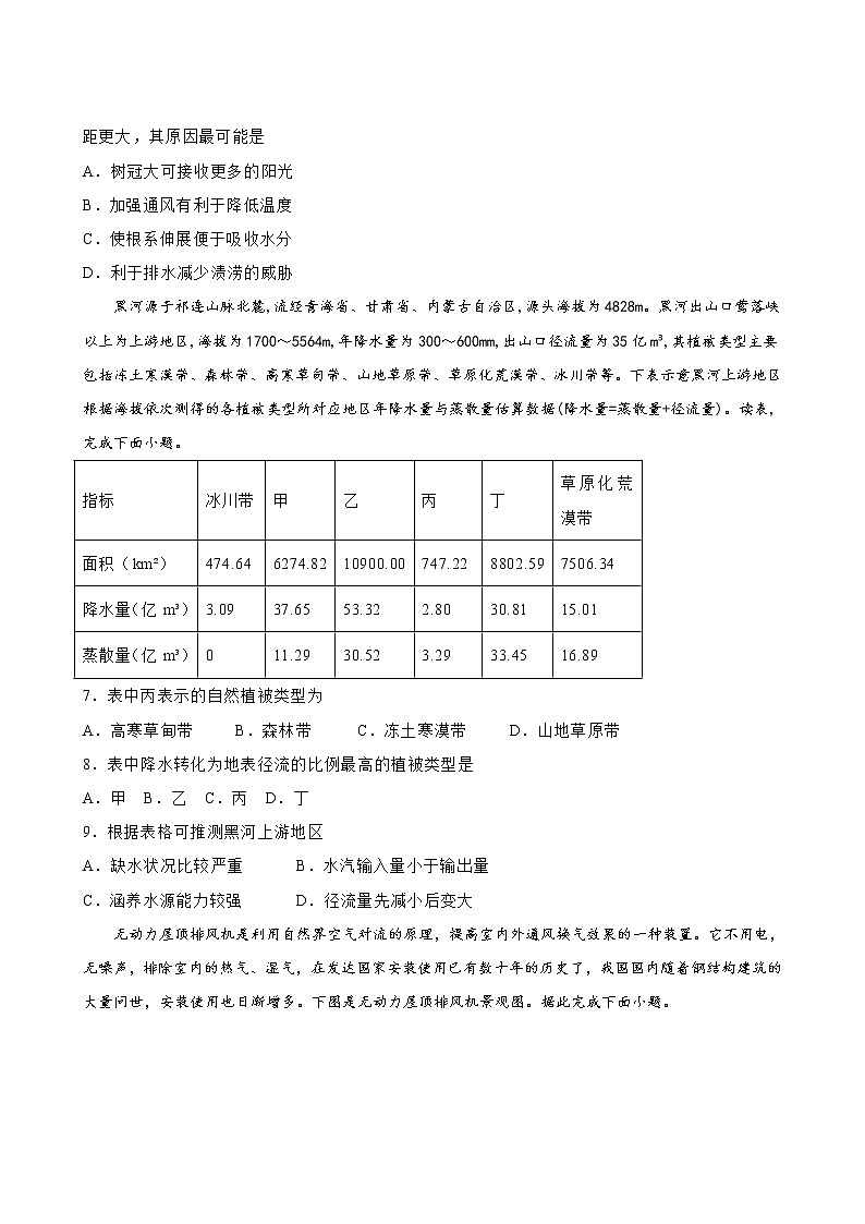 2019-2020湖北名师联盟高三地理上学期期末试卷B（下载版）03