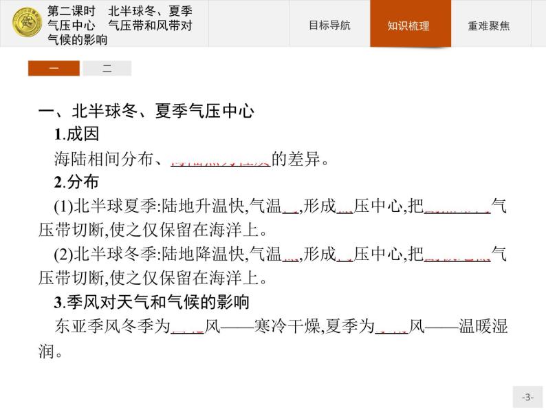 2018版高中地理人教版必修1课件：2.2.2 北半球冬、夏季气压中心+气压带和风带对气候的影响03