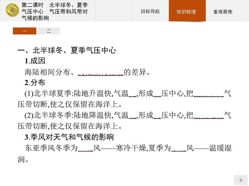 2018版高中地理人教版必修1课件：2.2.2 北半球冬、夏季气压中心+气压带和风带对气候的影响03