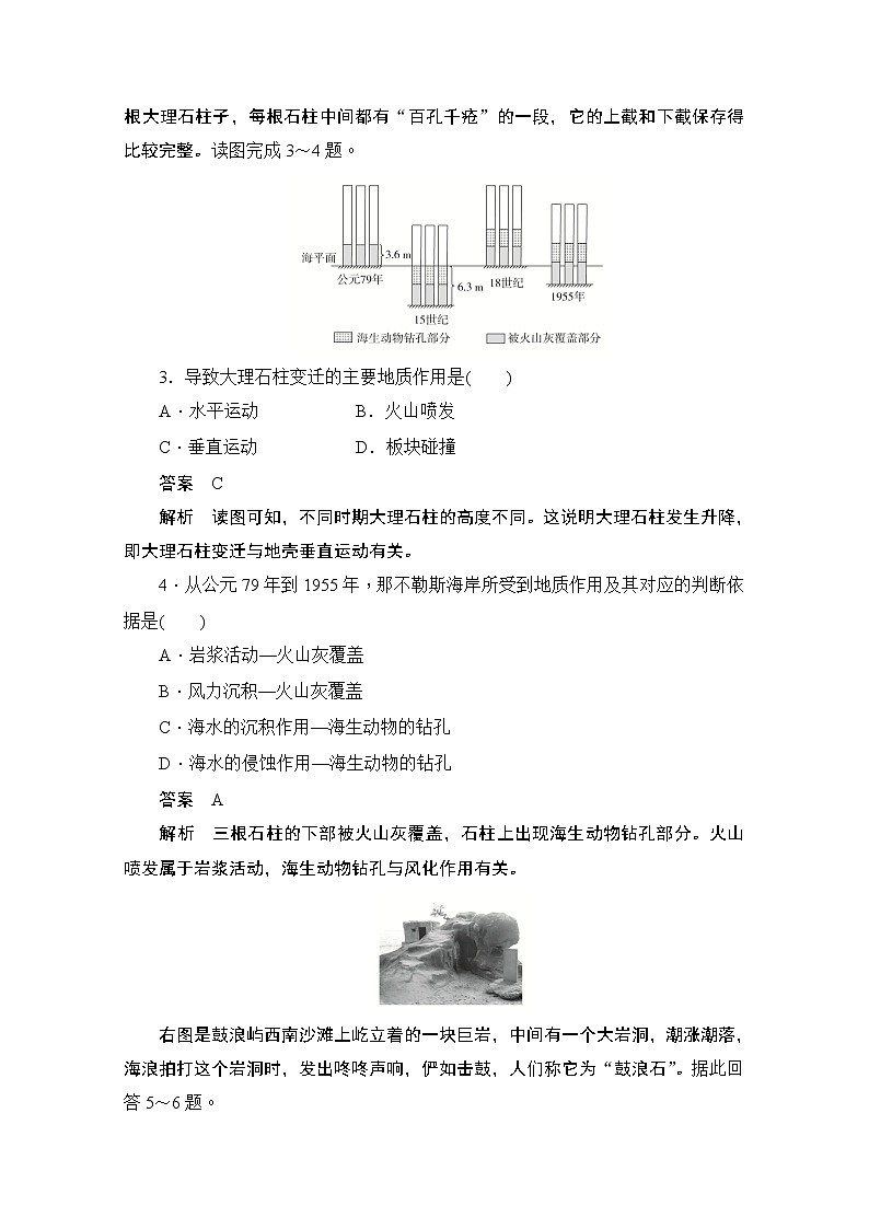 2019-2020学年高中地理人教版必修1同步作业与测评：4.1 营造地表形态的力量（B卷）02