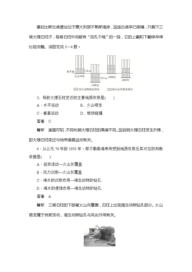 2019-2020版地理人教必修一同步刷题首先卷（A卷 B卷）：第四章 第一节　营造地表形态的力量（B卷）02