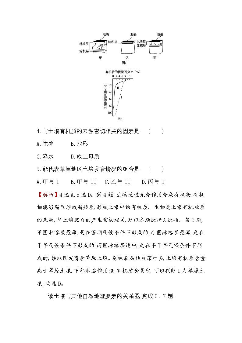 2019-2020新教材地理鲁教版新素养导学必修一课堂检测·素养达标 3.4分析土壤形成的原因03