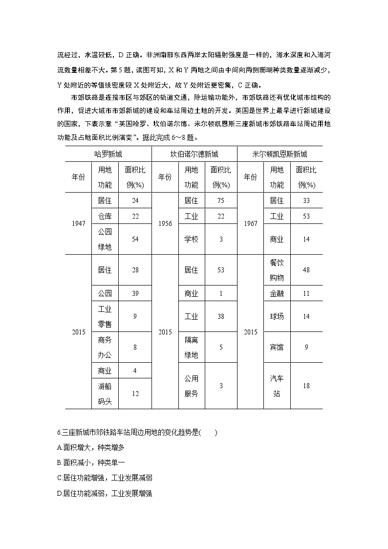 2020高考地理三轮冲刺新课标专用版题型增分练辑：模拟训练三03