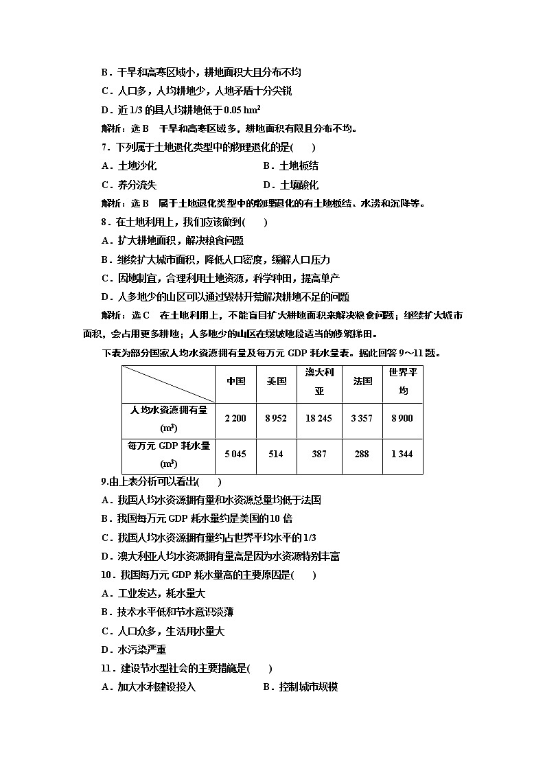 地理同步鲁教版选修6阶段验收评估（二）　资源利用与生态保护 试卷02