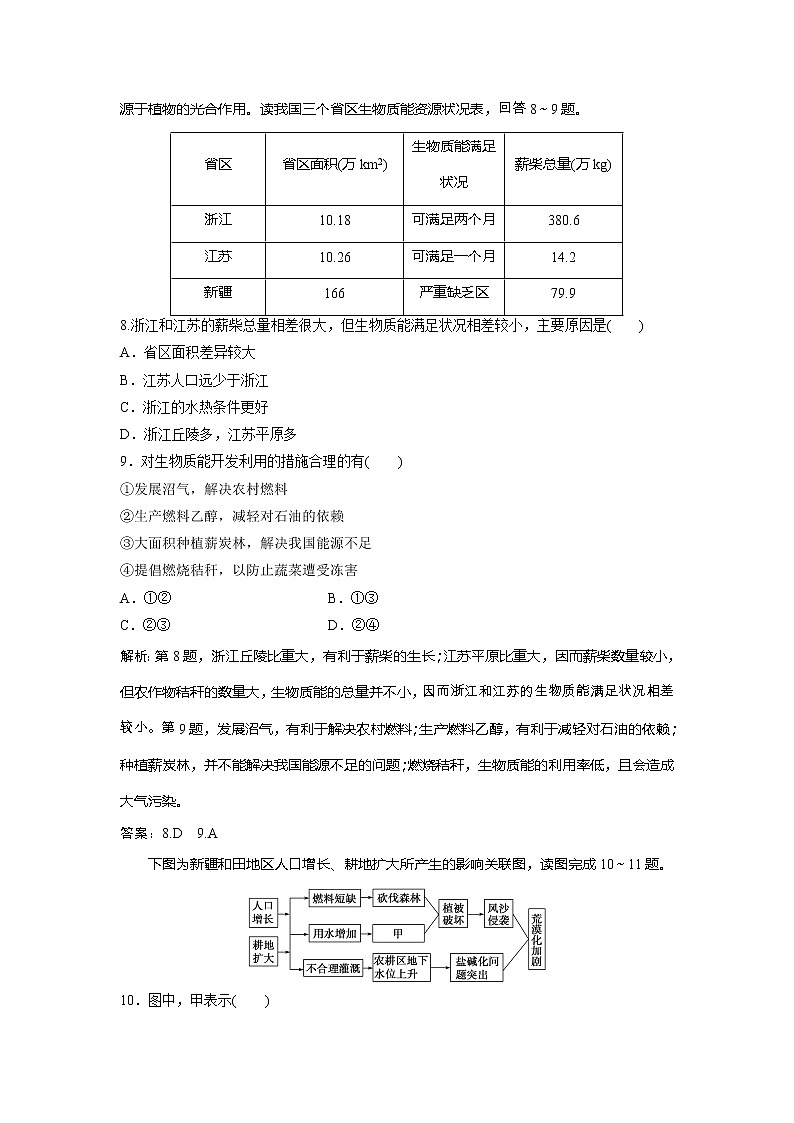 2019-2020学年鲁教版地理选修六新素养同步练习：第二单元资源利用与生态保护单元综合检测03