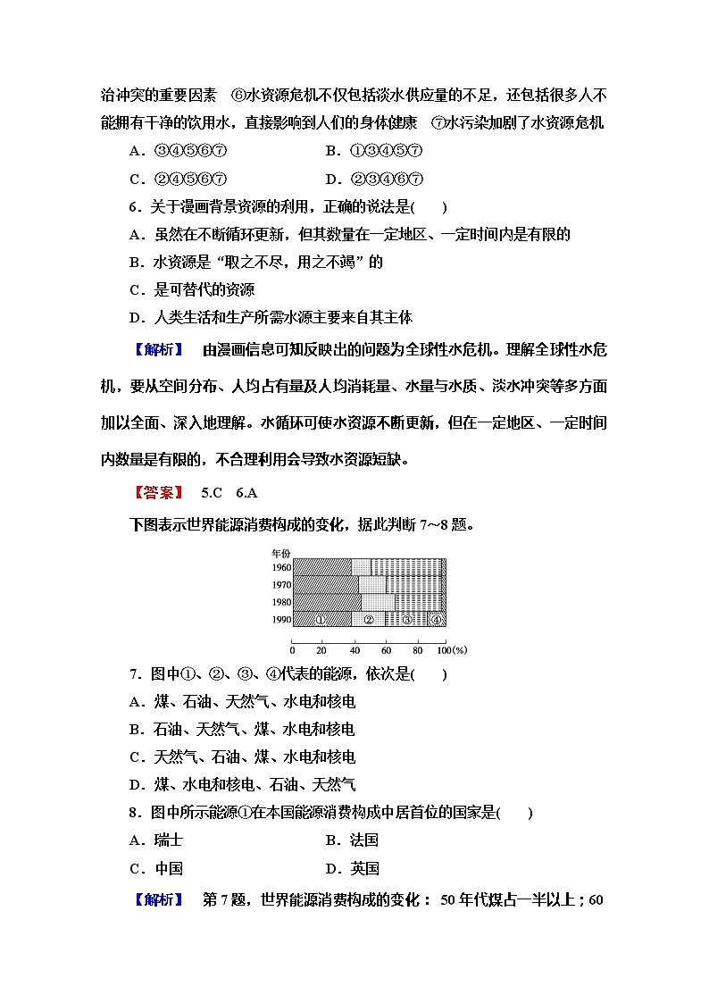 2019-2020同步鲁教版地理选修六新突破课时分层作业4资源问题及其表现03
