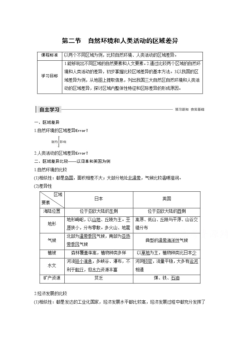 同步鲁教版高中地理必修三精练：第一单元 区域地理环境与人类活动 第二节01