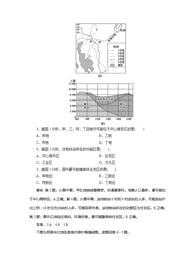 2019-2020学年鲁教版地理必修二新素养同步练习：第二单元第三节　城市空间结构02