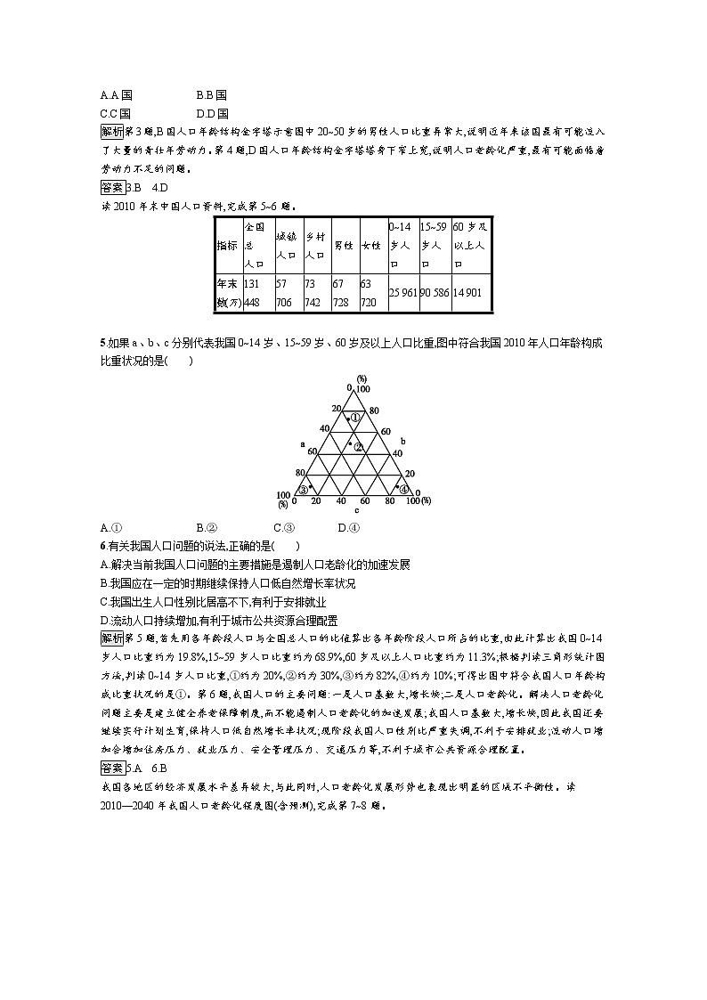 高中地理鲁教版必修2练习：1单元活动 学用地理统计图02