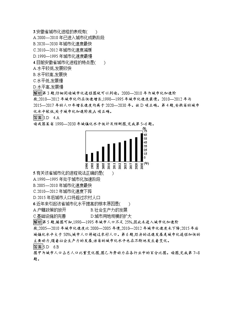 高中地理鲁教版必修2练习：2.1 城市发展与城市化02