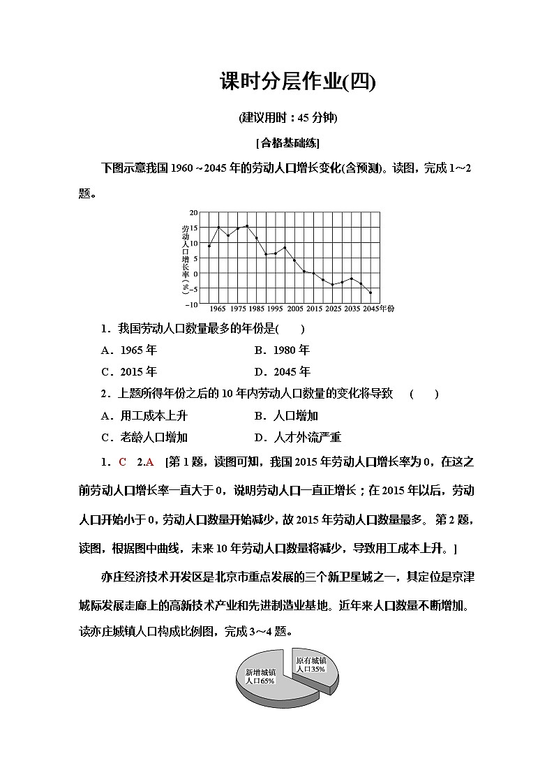 同步鲁教版地理必修二新突破课时分层作业4单元活动　学用地理统计图 练习01