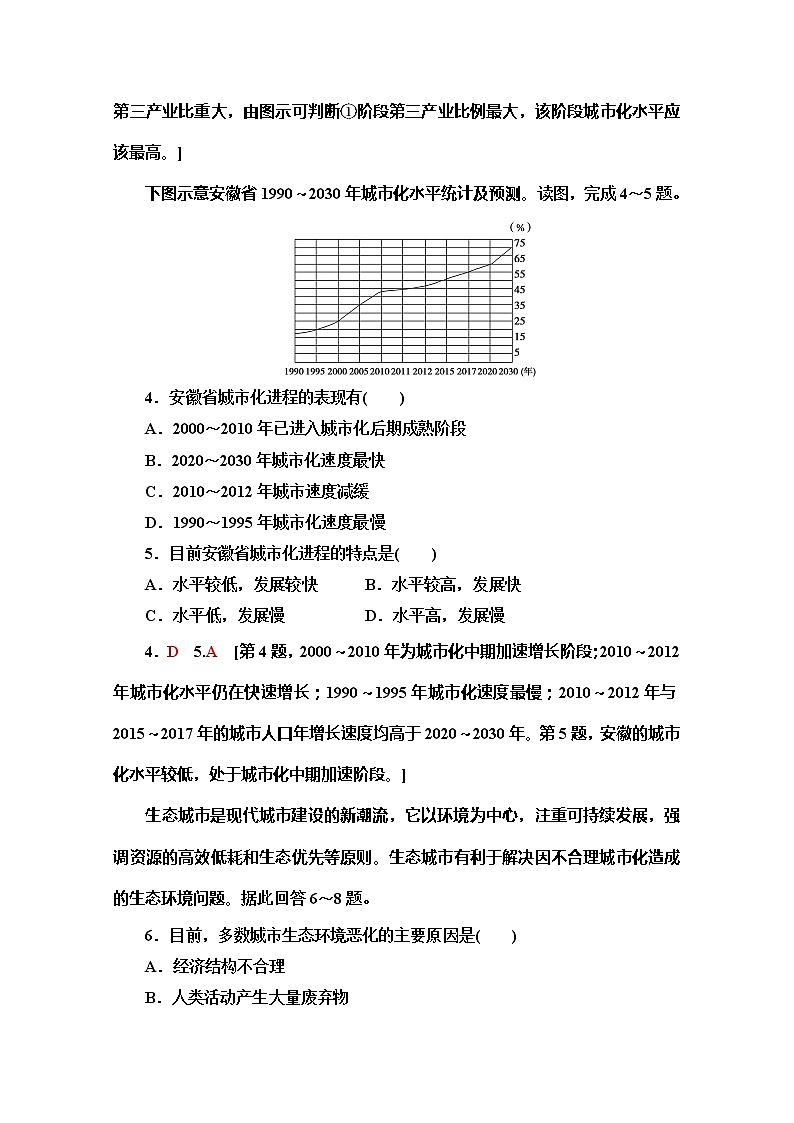 同步鲁教版地理必修二新突破课时分层作业5城市发展与城市化 练习02