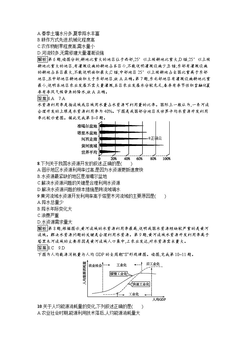 2019-2020学年高中地理鲁教版必修1同步：4.1自然资源与人类 试卷03