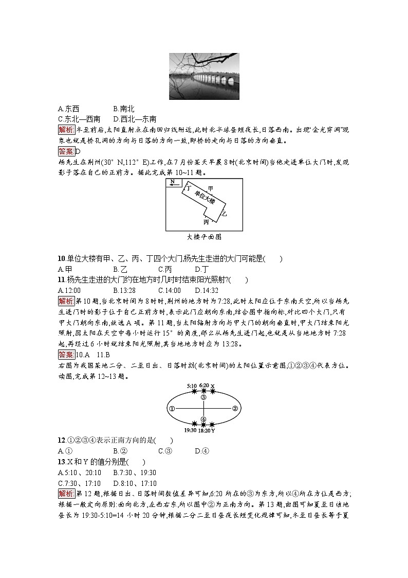 2019-2020学年地理鲁教必修1检测：单元活动　辨别地理方向03
