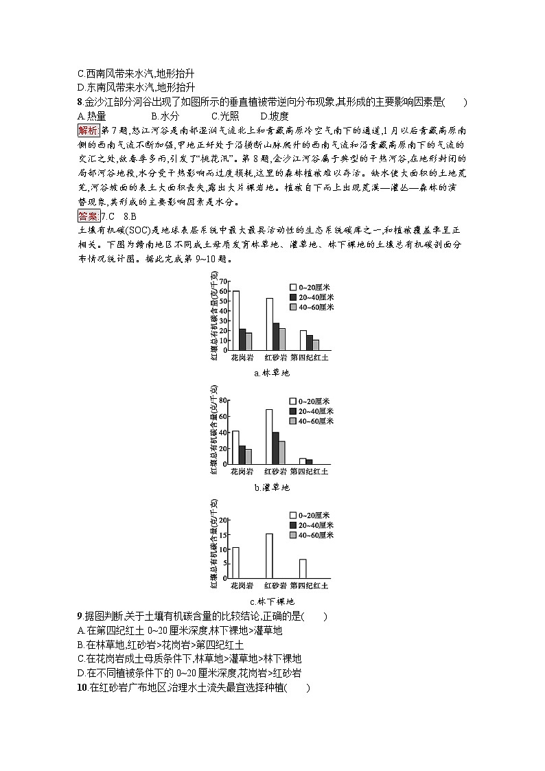 2019-2020学年地理鲁教必修1检测：第3单元测评03
