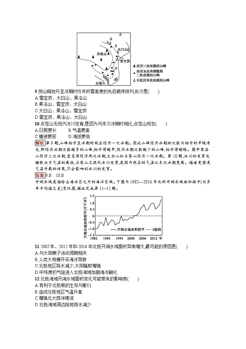 2019-2020学年地理鲁教必修1检测：第4单元第3节　全球气候变化及其对人类的影响03