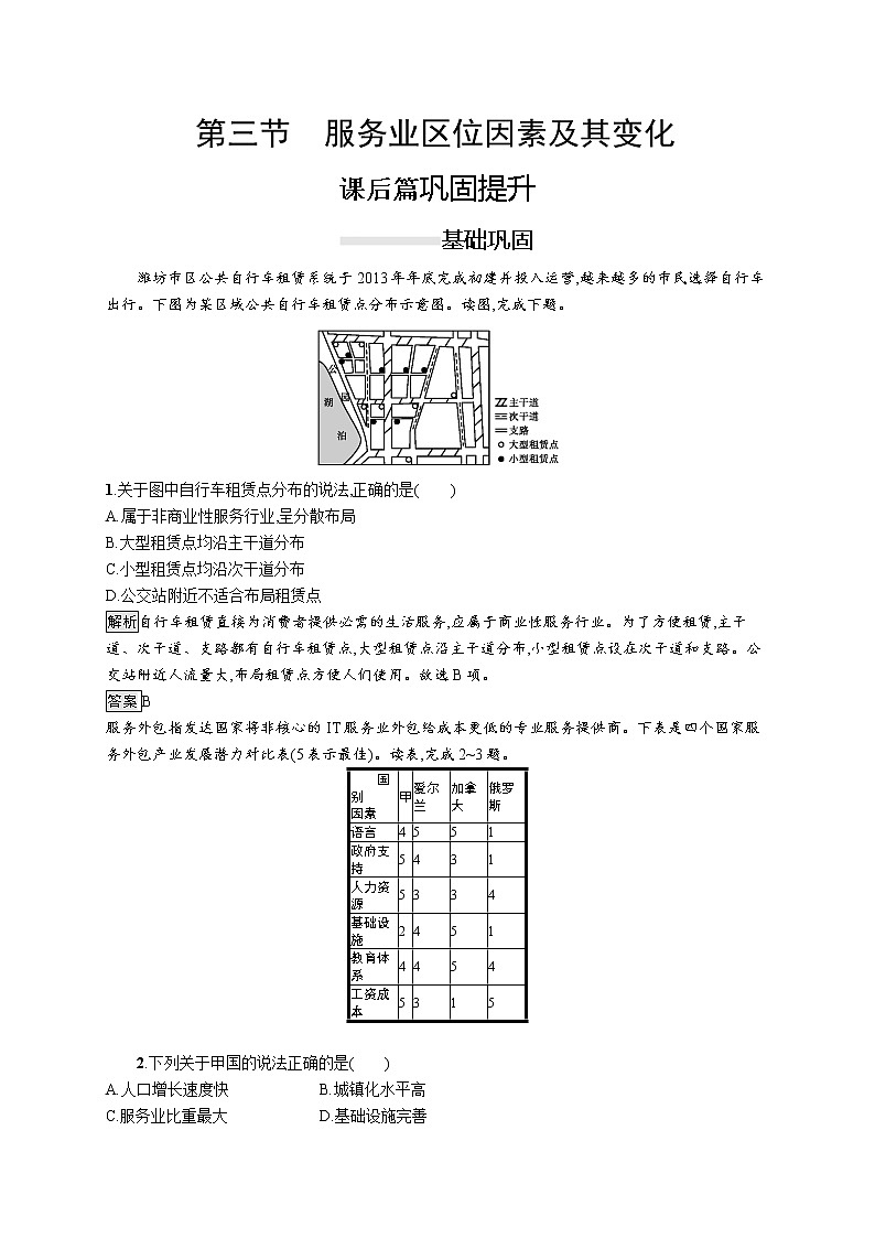 《第三章 产业区位因素 综合与测试》课时练习0201