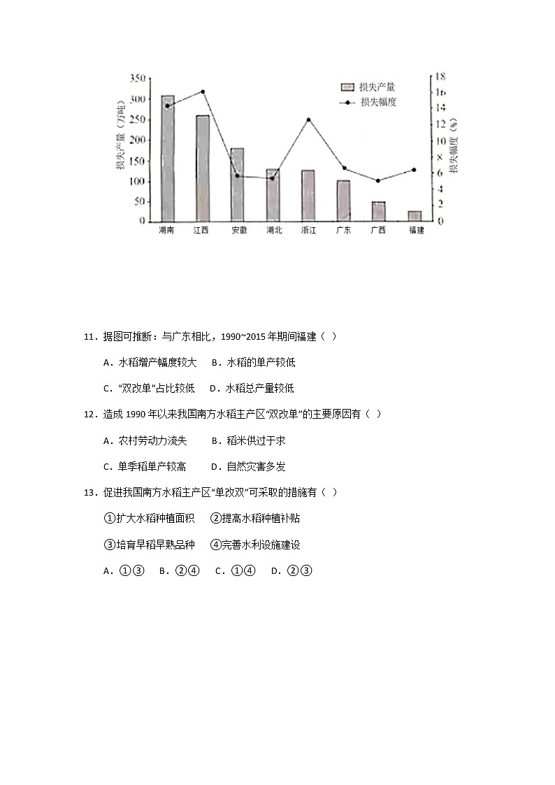 福建省厦门市湖滨中学2020-2021学年高二上学期期中考试地理（等级考）试题03
