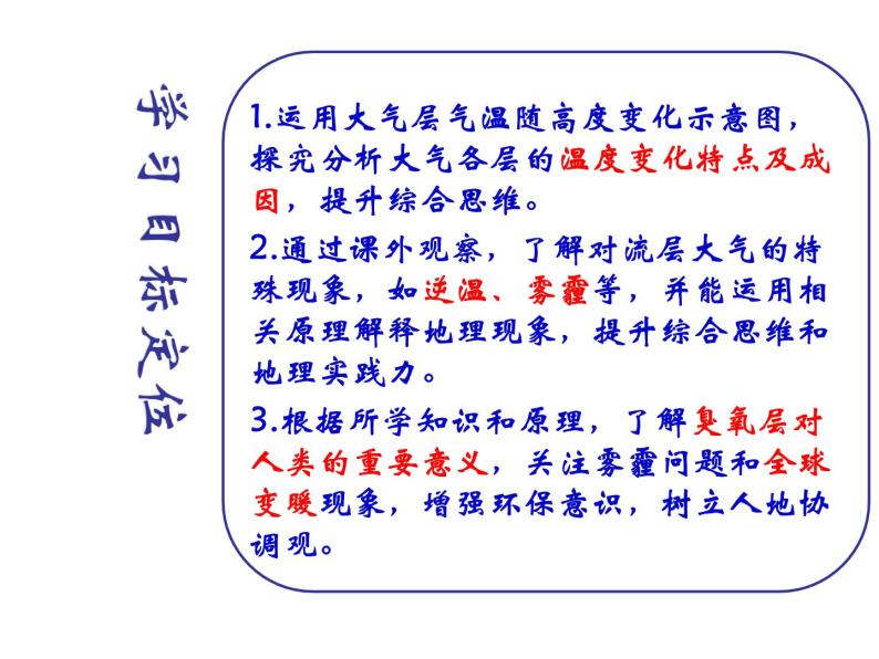 高中地理湘教版必修一第三章第一节大气的组成与垂直分层课件02