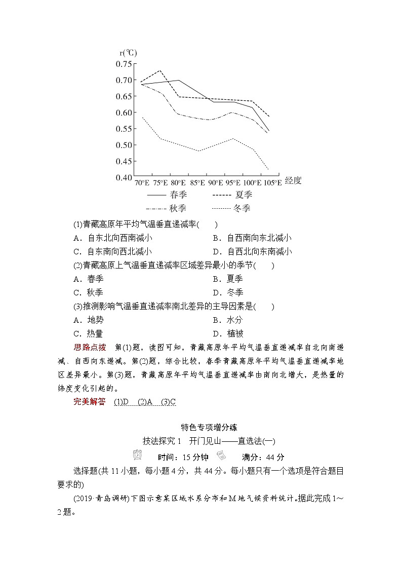 2020版高考地理三轮专题培优教程全国通用版检测：第二编专题四技法探究1　开门见山——直选法03