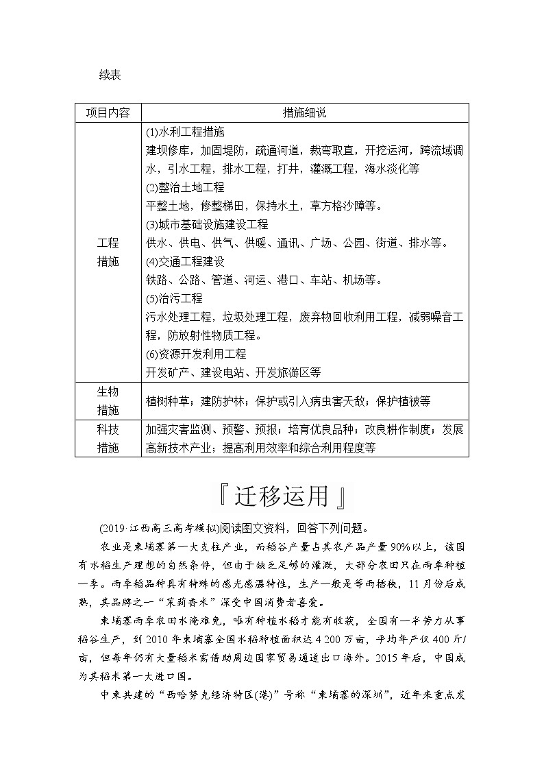 2020版高考地理三轮专题培优教程全国通用版检测：第二编专题五题型突破五　对策措施类02