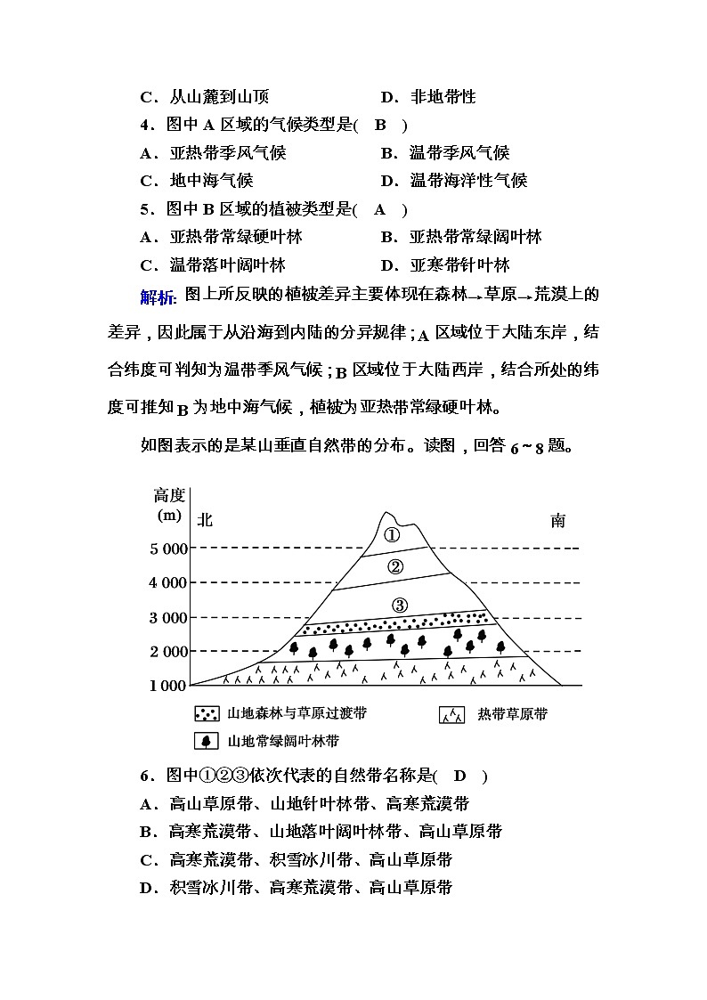 2020-2021学年高中地理人教版必修1课时作业5-2自然地理环境的差异性第2页