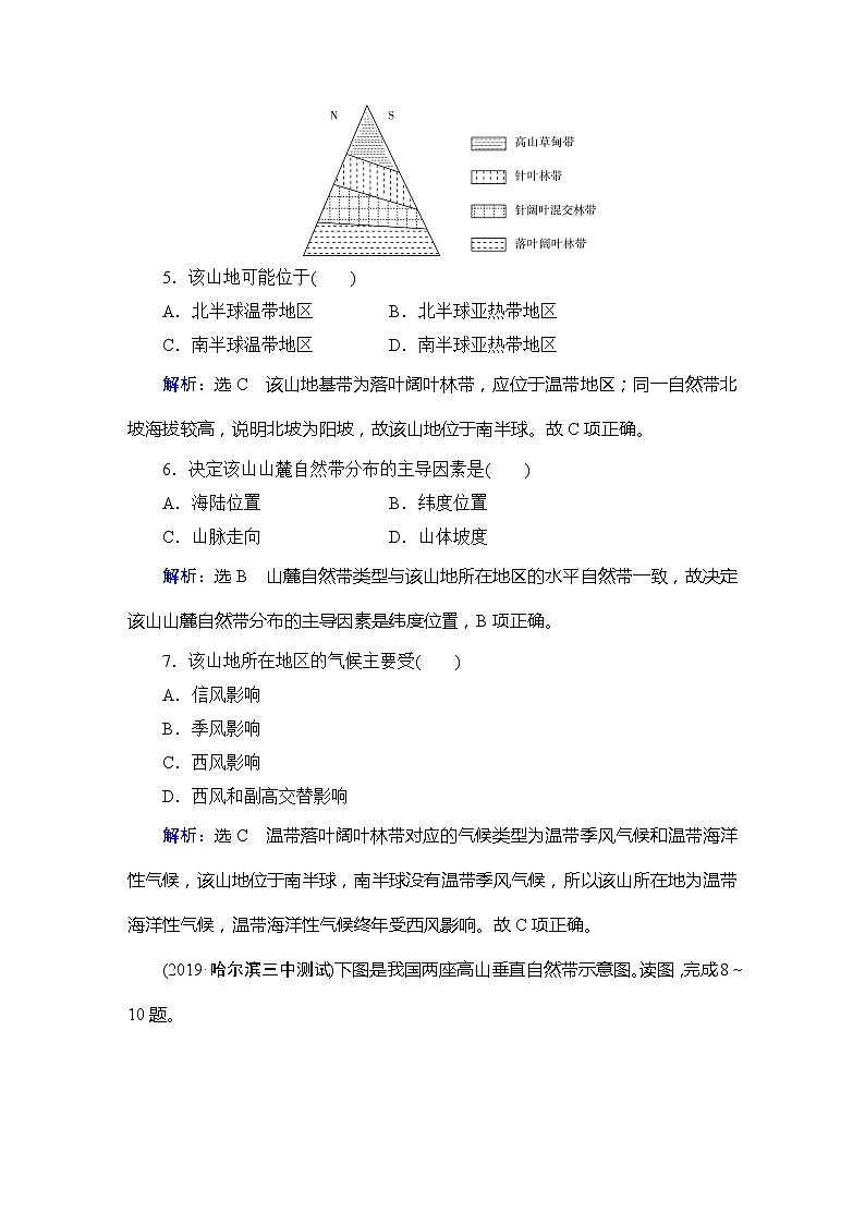 2020版地理同步新导练人教必修一章末质量评估卷(五)03