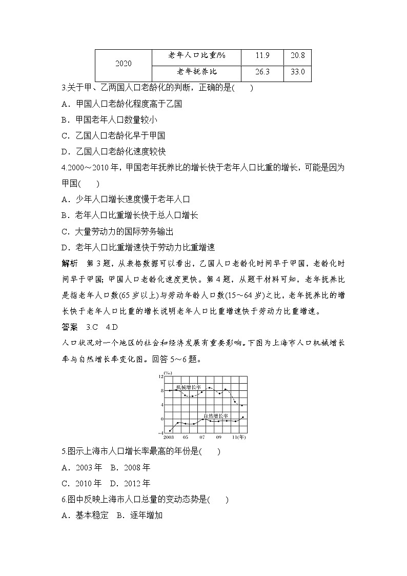 2018-2019学年高一地理人教版必修2第一章第一节人口的数量变化期末复习训练第2页