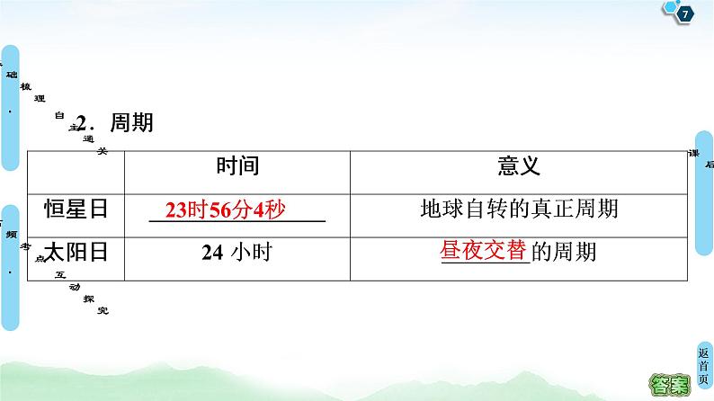 鲁教版2021版高考地理一轮复习新高考 第一单元　从宇宙看地球(含地球和地图) PPT课件+练习+学案07