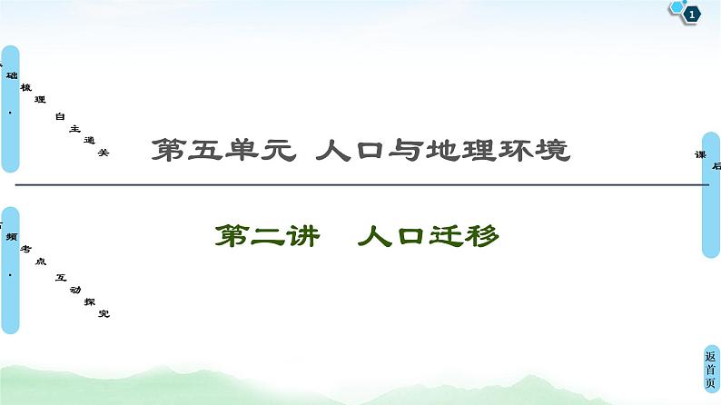 鲁教版2021版高考地理一轮复习新高考 第五单元　人口与地理环境 PPT课件+练习+学案01