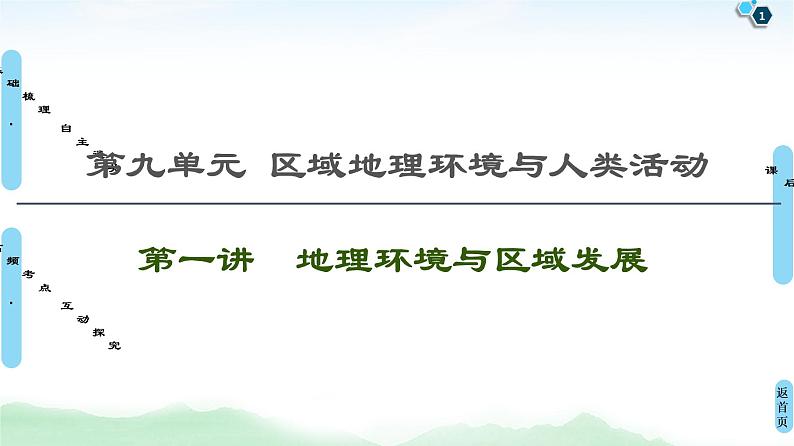 鲁教版2021版高考地理一轮复习新高考 第九单元　区域地理环境与人类活动　PPT课件+练习+学案01