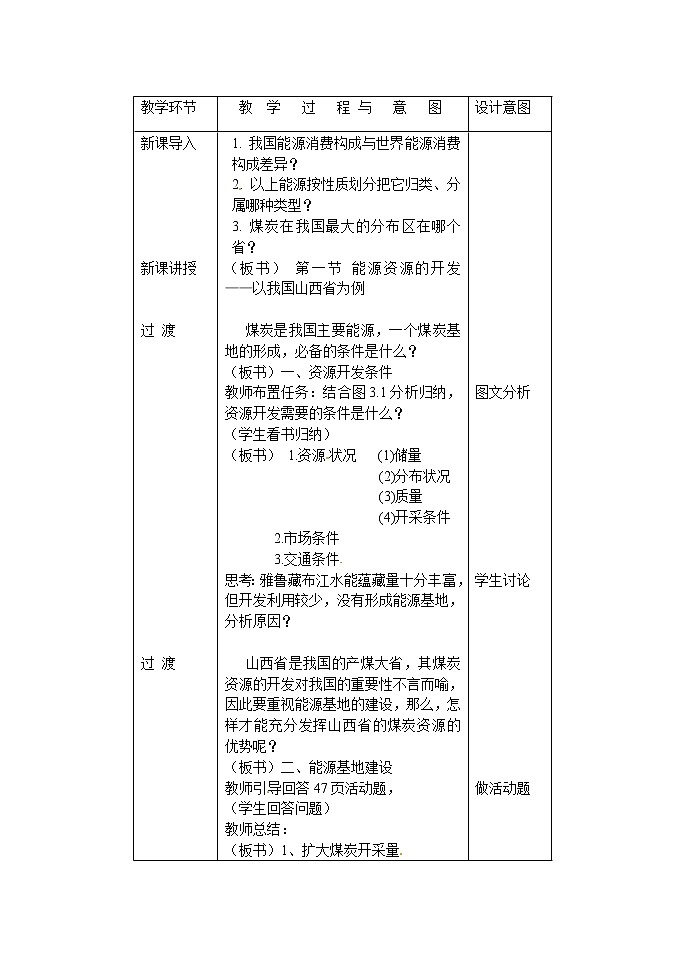 高二地理必修三《3.1能源资源的开发》教案02