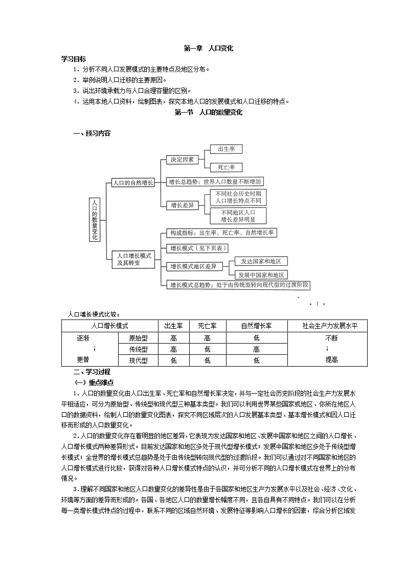 模式2：高中地理必修2精品学案（119页）第1页