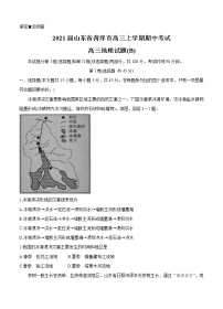 山东省菏泽市2021届高三上学期期中考试 地理（B） (含答案)