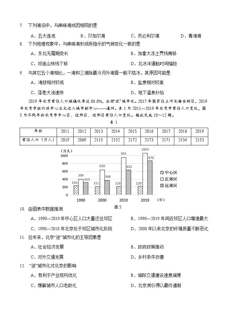 重庆强基联合体2021届高三上学期12月质量检测地理 (含答案)03