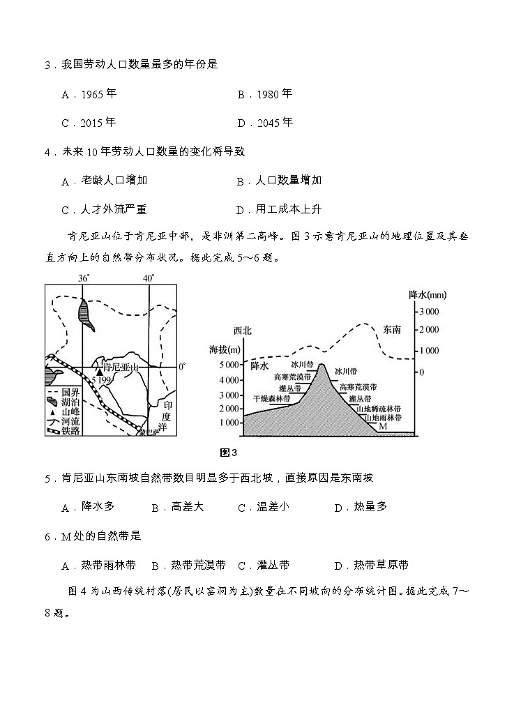 陕西省西安中学2021届高三上学期第四次月考 地理 (含答案) 试卷02