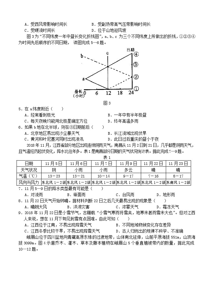 重庆市梁平区2021届高三上学期第一次调研考试 地理 (含答案)02