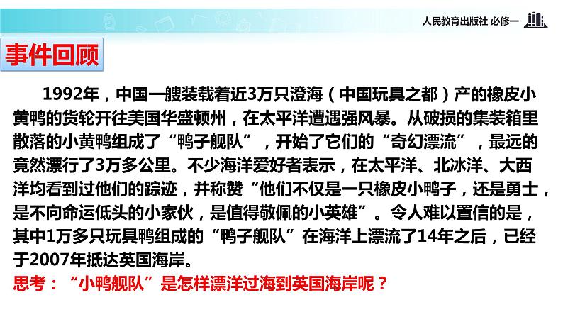 高中 地理人教版 (新课标) 必修1  第三章 地球上的水 第二节 大规模的海水运动 课件第2页