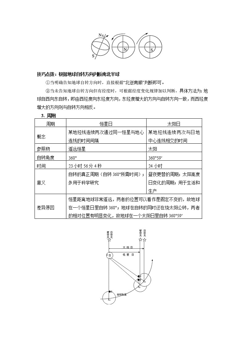选择性必修1 第一章 地球的运动 第一节 学案02