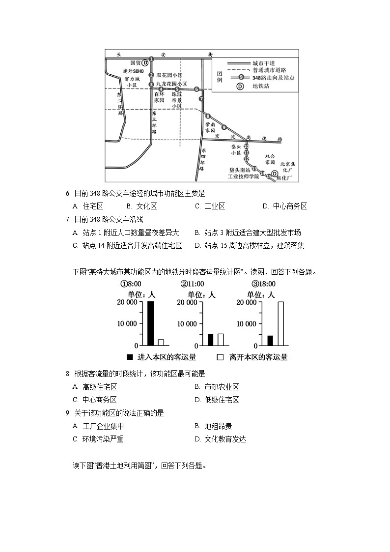 必修2 第二章 乡村和城镇 第一节同步练习02