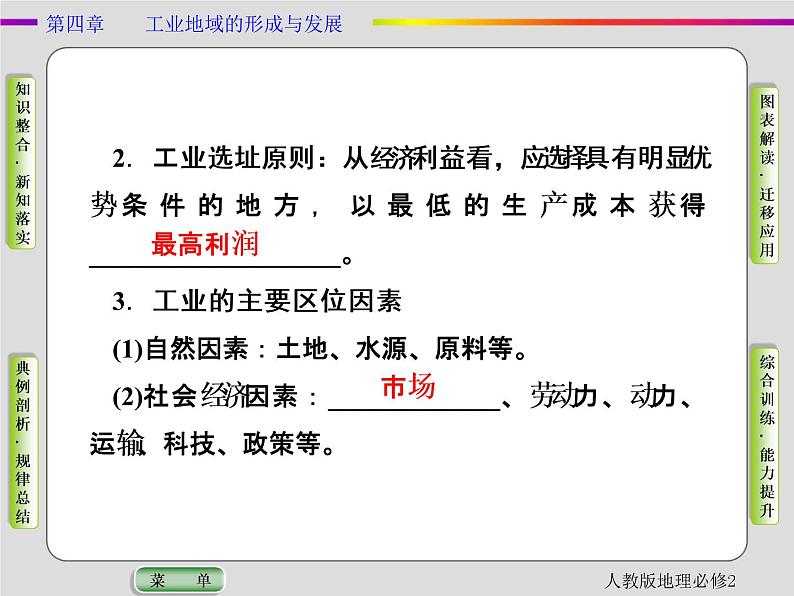 人教版地理必修2第四章工业地域的形成与发展第1节 PPT课件+同步练习05