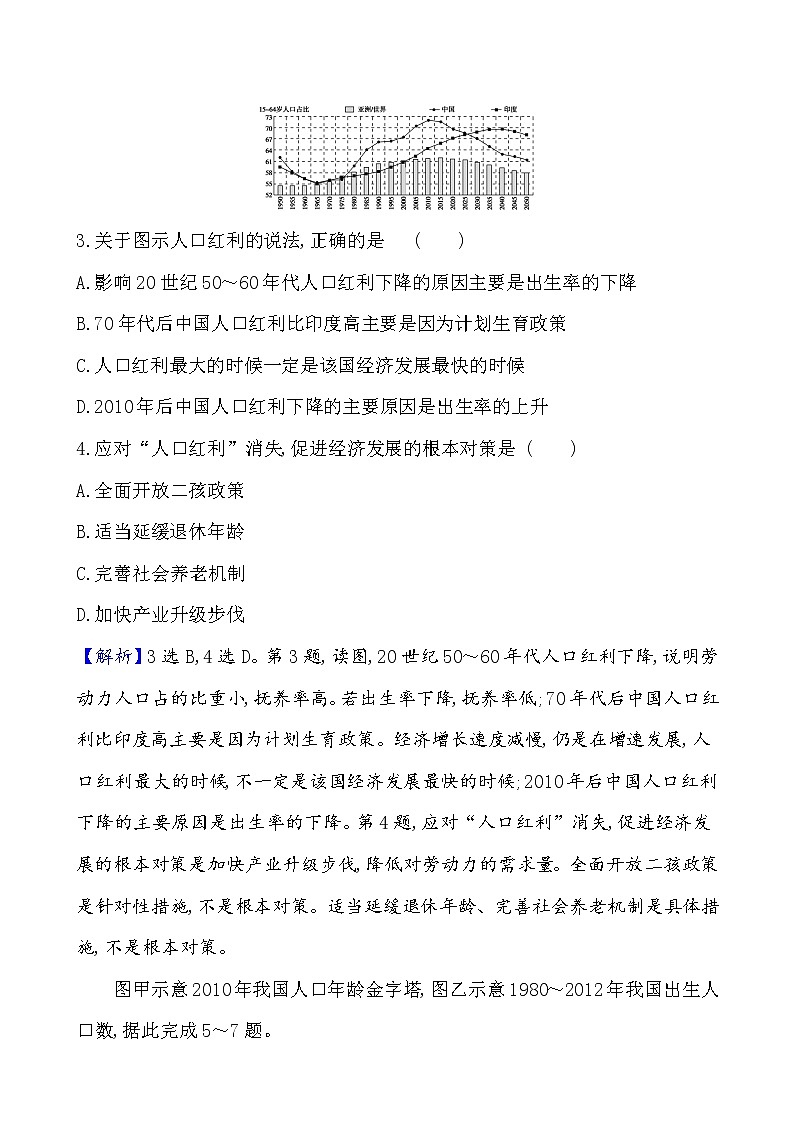2021版高考地理核心讲练答一轮复习鲁教通用版（课件+核心考点+课时提升作业）：第5单元人口与地理环境 第1讲03