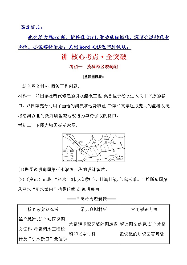 2021版高考地理核心讲练答一轮复习鲁教通用版（课件+核心考点+课时提升作业）：第11单元区域资源、环境与可持续发展 第3讲01